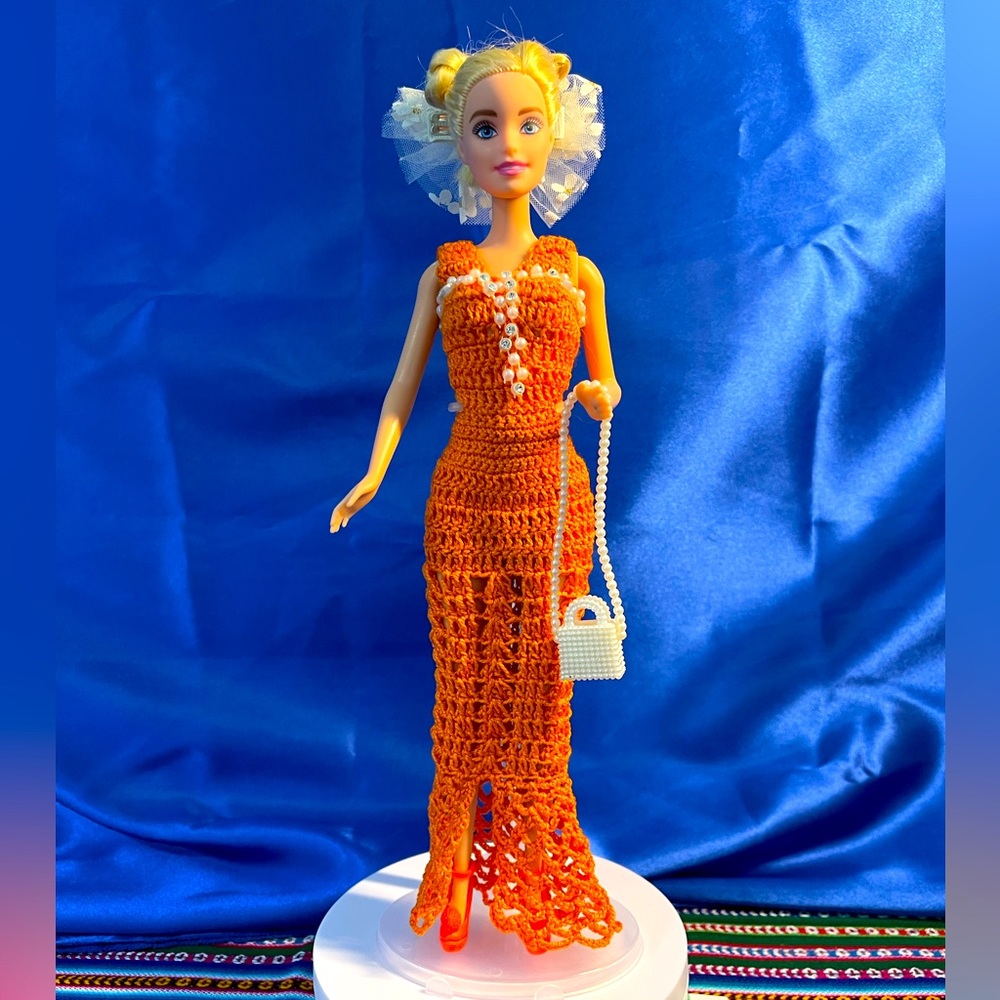 Barbie's Custom-Made Crochet dress.